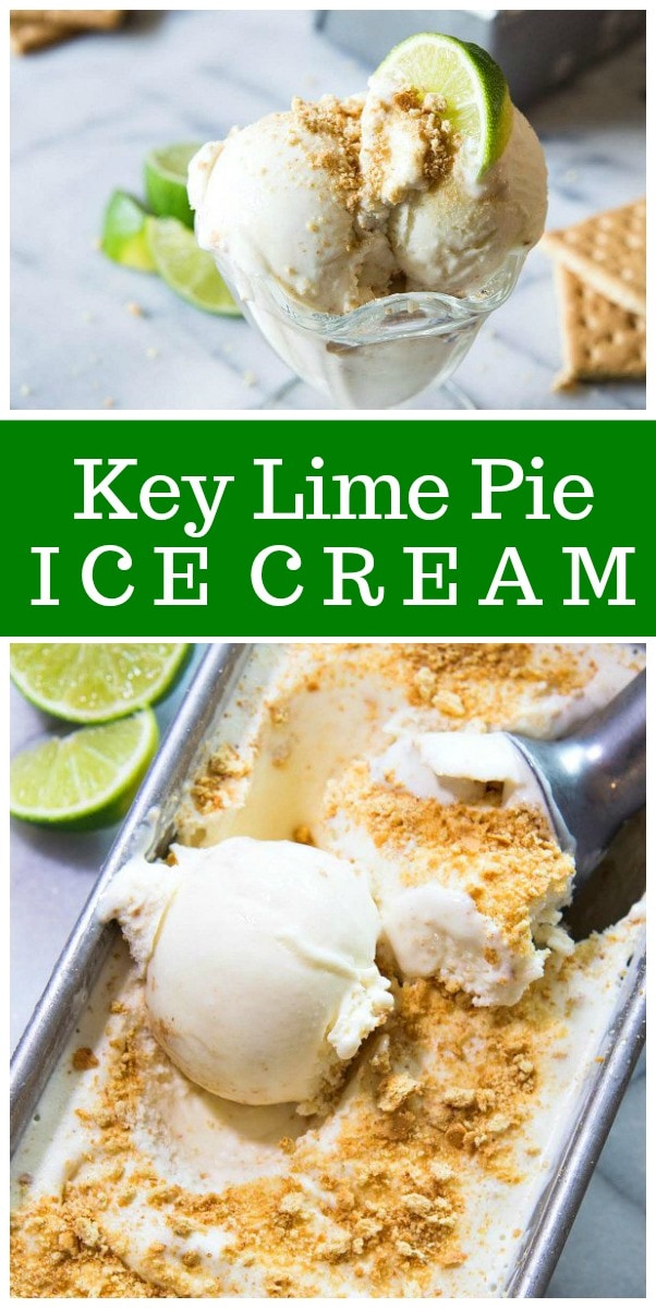 Easy Key Lime Pie Ice Cream recipe - from RecipeGirl.com #key #lime #pie #icecream