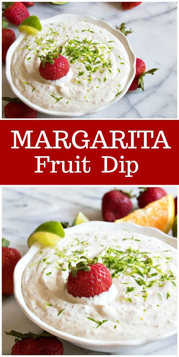 pinterest collage for margarita fruit dip