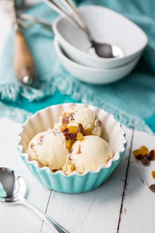 Rum Raisin Ice Cream - recipe from RecipeGirl.com