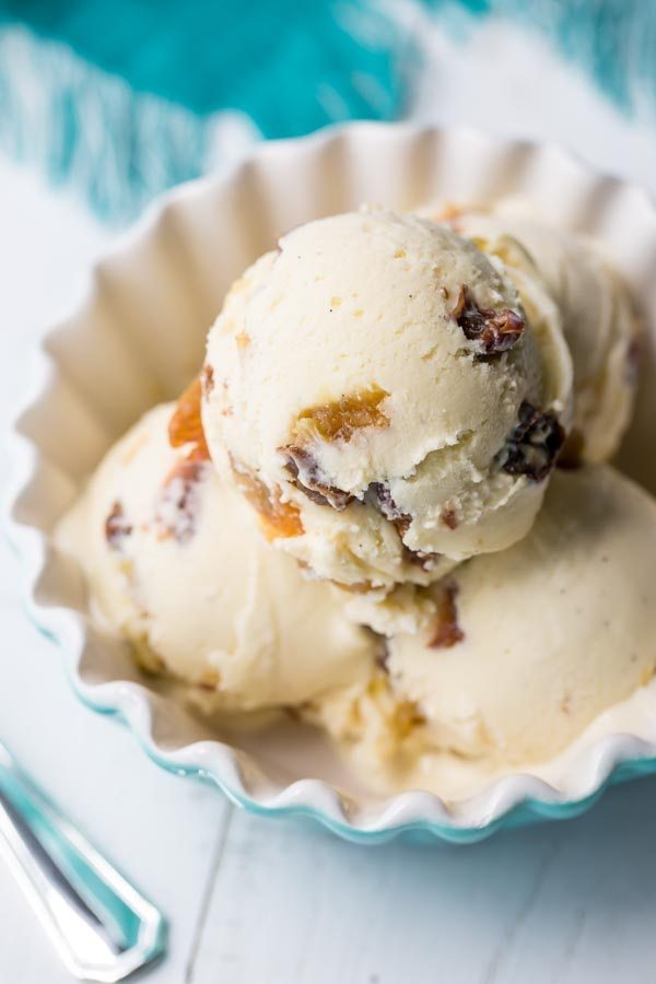 Rum Raisin Ice Cream - recipe from RecipeGirl.com