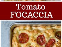 pinterest collage image for tomato focaccia