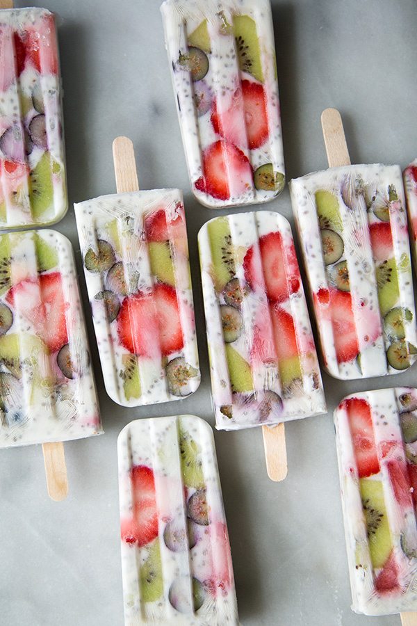 overhead shot of several Breakfast Popsicles