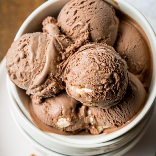 Homemade Rocky Road Ice Cream. Made with a Dash Everyday Ice Cream Ma