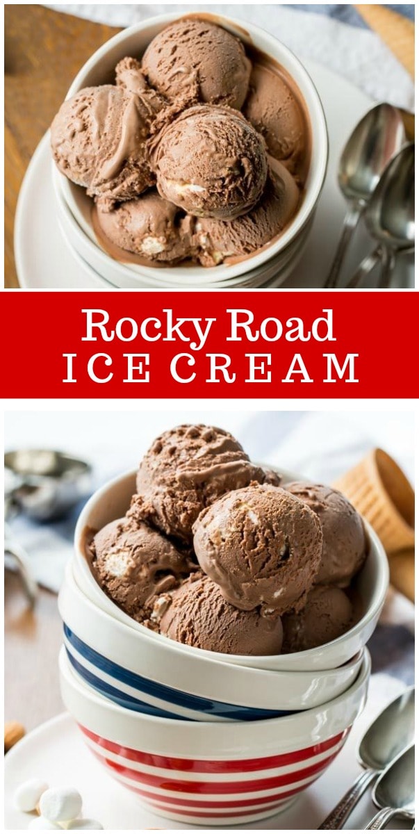 pinterest collage image for rocky road ice cream