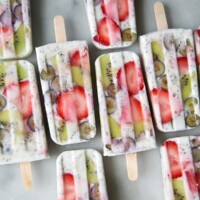 overhead shot of several breakfast popsicles