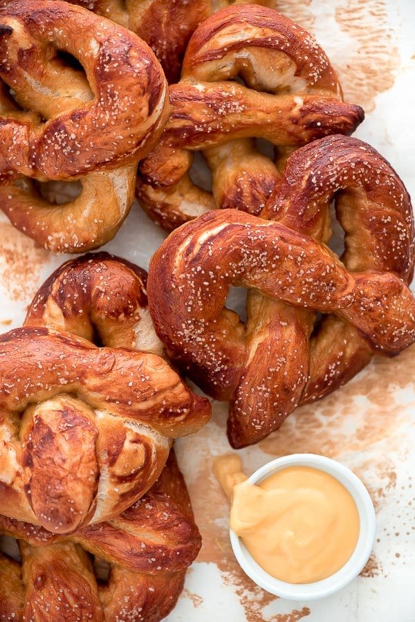 soft pretzels on a lage plate