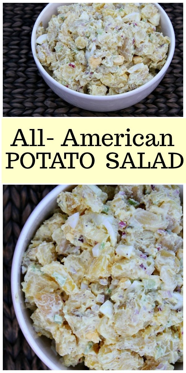 pinterest collage image for all american potato salad