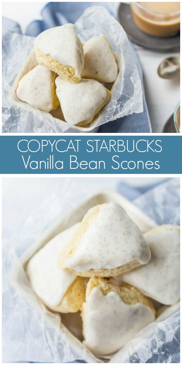 pinterest collage image for copycat starbucks vanilla bean scones