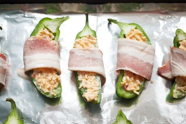 Pimento Jalapeno Poppers prepared to go in the oven