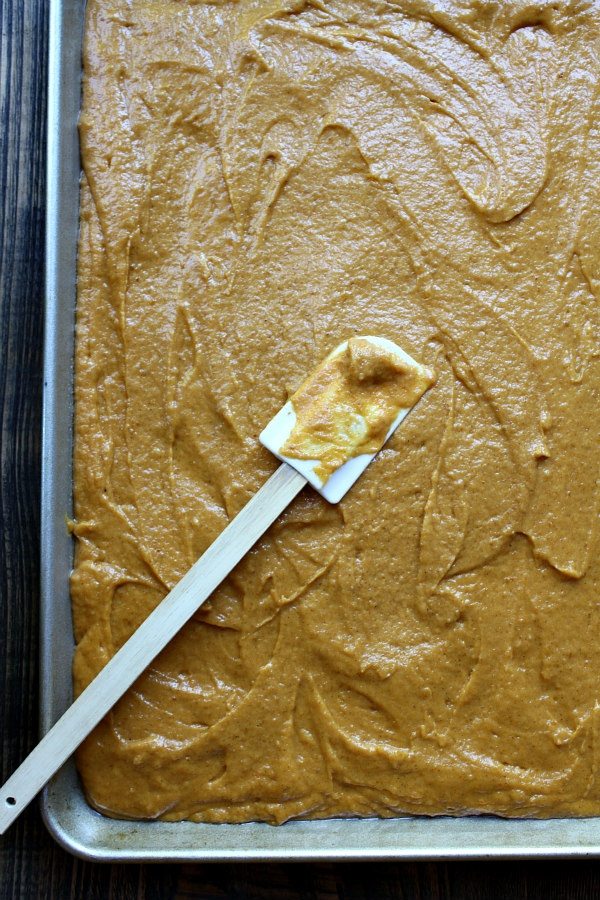 Pumpkin Sheet Cake with Butterscotch Frosting recipe - by RecipeGirl.com