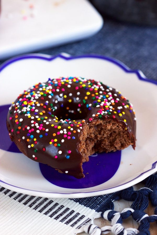 Baked Chocolate Glazed Donuts recipe from RecipeGirl.com