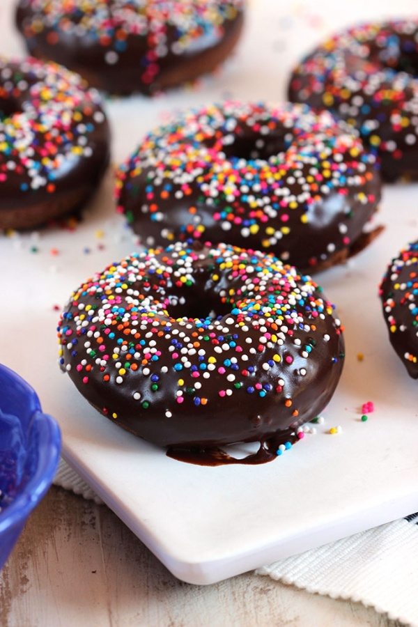 Baked Chocolate Glazed Donuts recipe from RecipeGirl.com