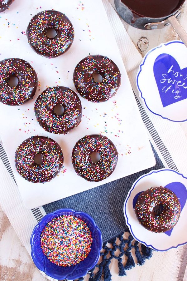 Baked Chocolate Glazed Donuts recipe from RecipeGirl.com