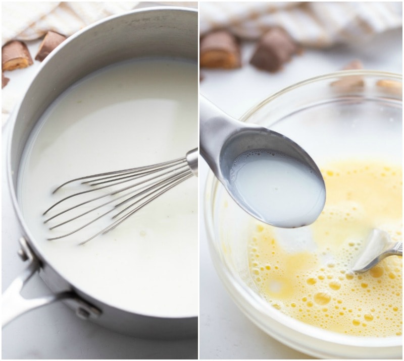 making creamy filling for butterfinger pie