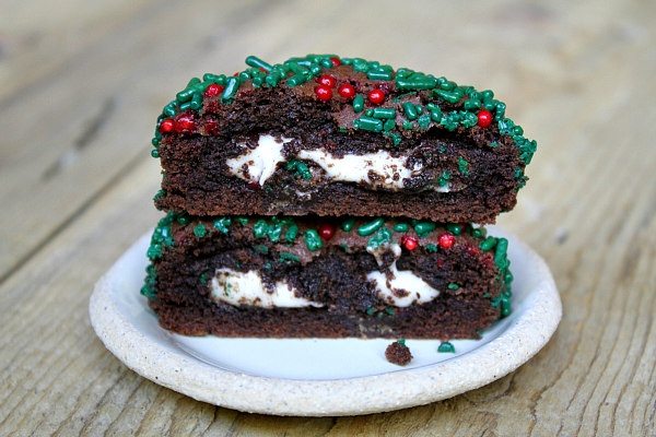 Mint Stuffed Holiday Cookies recipe - from RecipeGirl.com