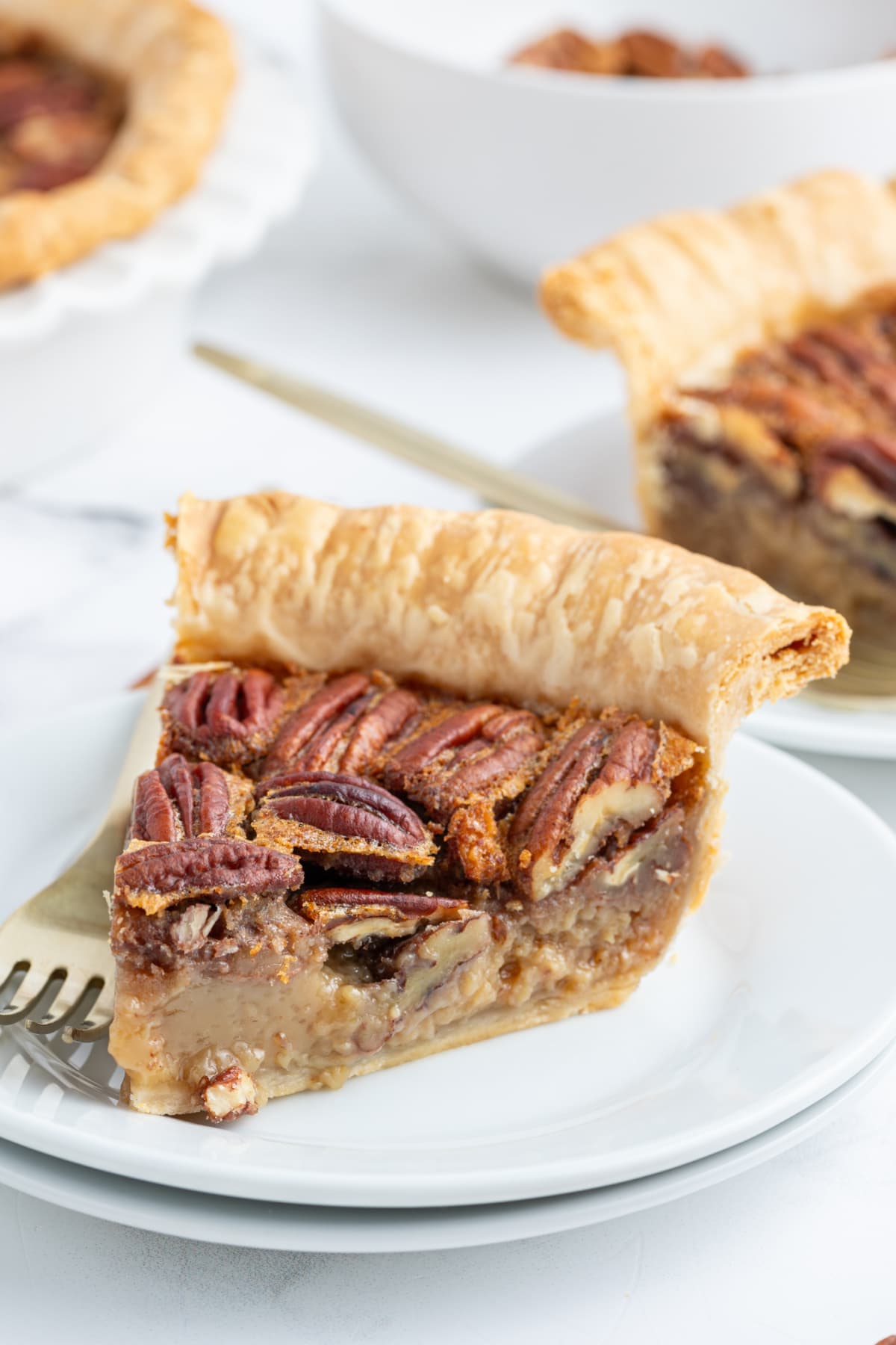 slice of pecan pie on plate