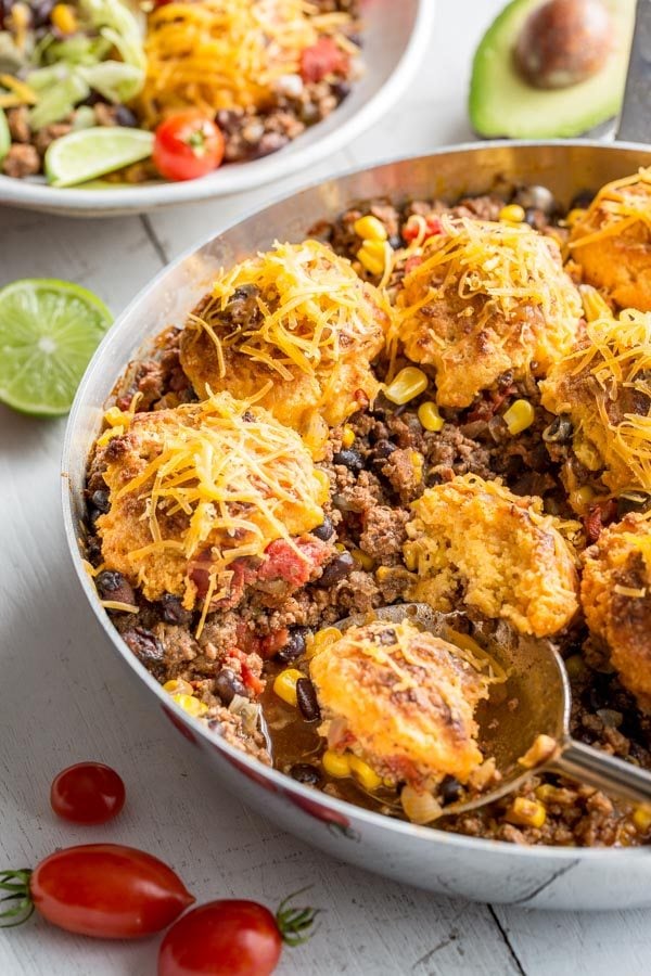 Skillet Taco Cobbler