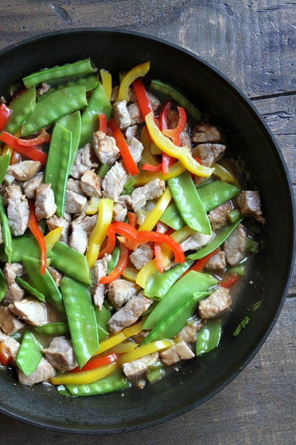 Easy Orange Teriyaki Pork Stir Fry recipe - from RecipeGirl.com