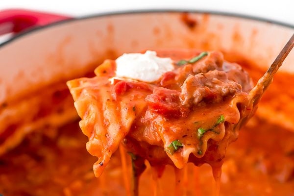 Easy Lasagna Soup recipe - from RecipeGirl.com