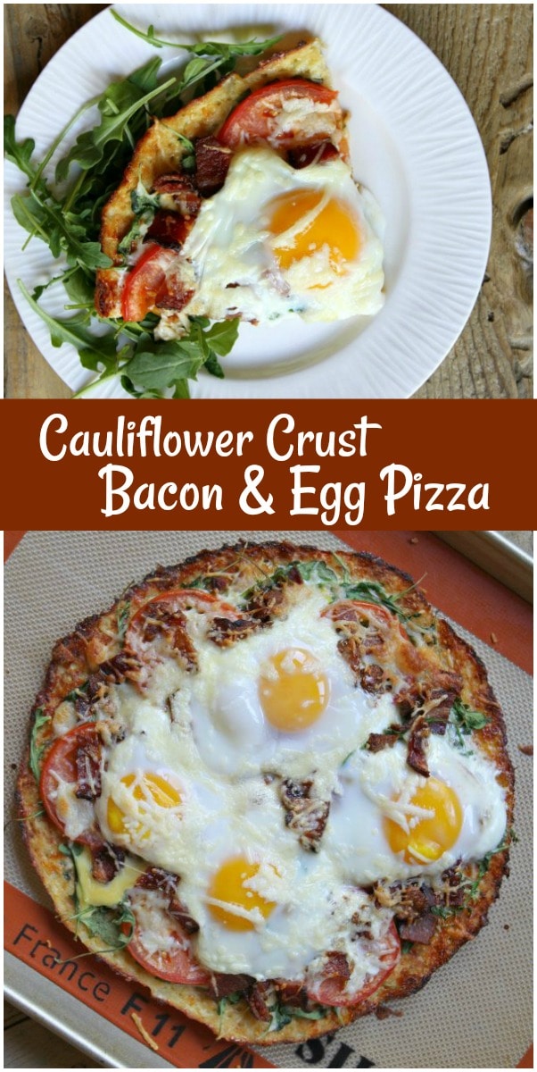 Cauliflower Crust Bacon and Egg Pizza Recipe Girl