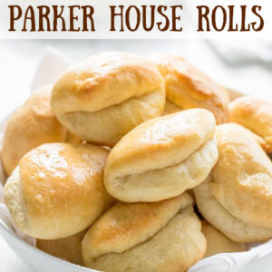 pinterest image for parker house rolls