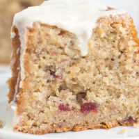 slice of cranberry sauce cake