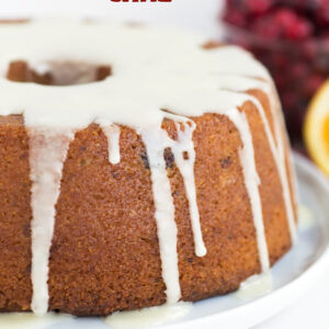 pinterest image for cranberry sauce cake
