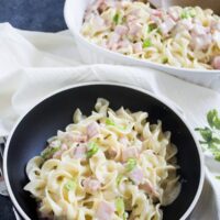 Creamy Parmesan Noodles with Ham