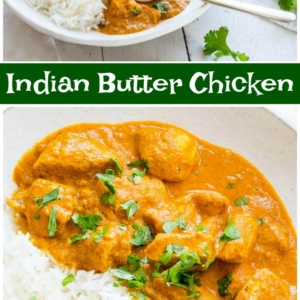 pinterest collage image for indian butter chicken