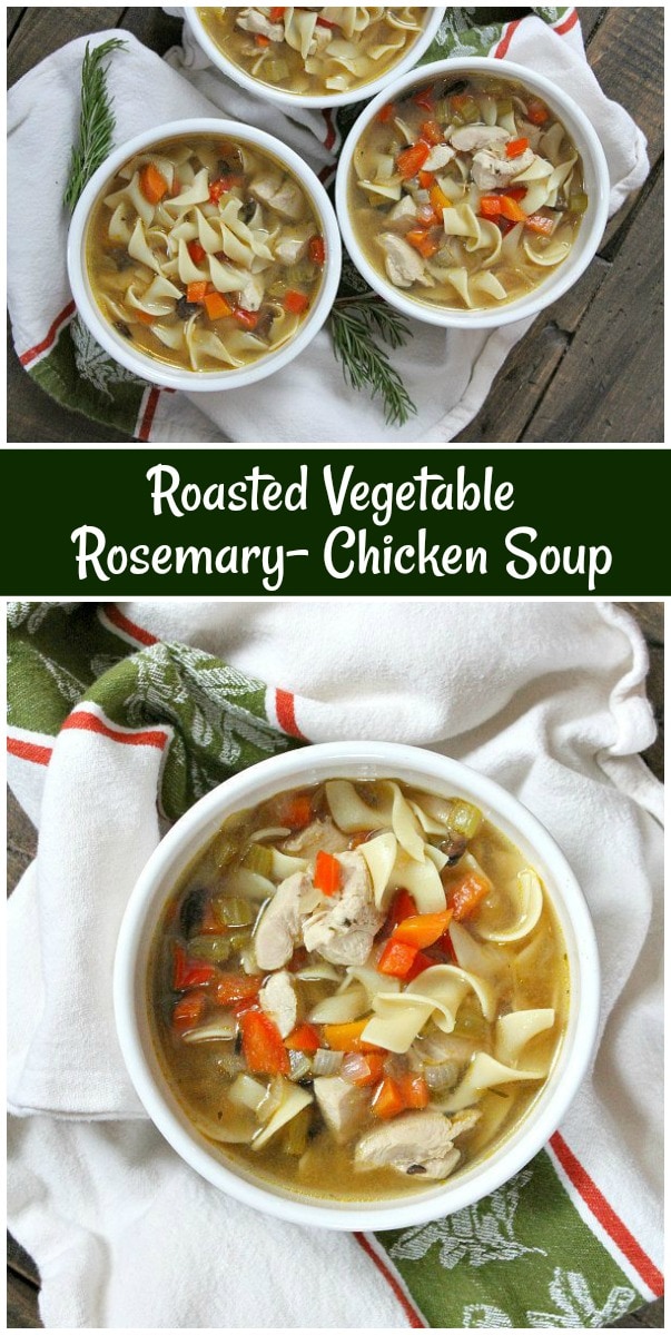 Roasted Vegetable Rosemary Chicken Soup