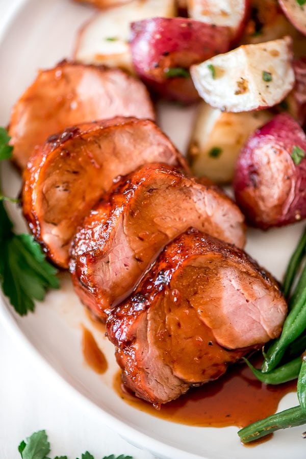 Maple Glazed Pork Tenderloin recipe by RecipeGirl.com