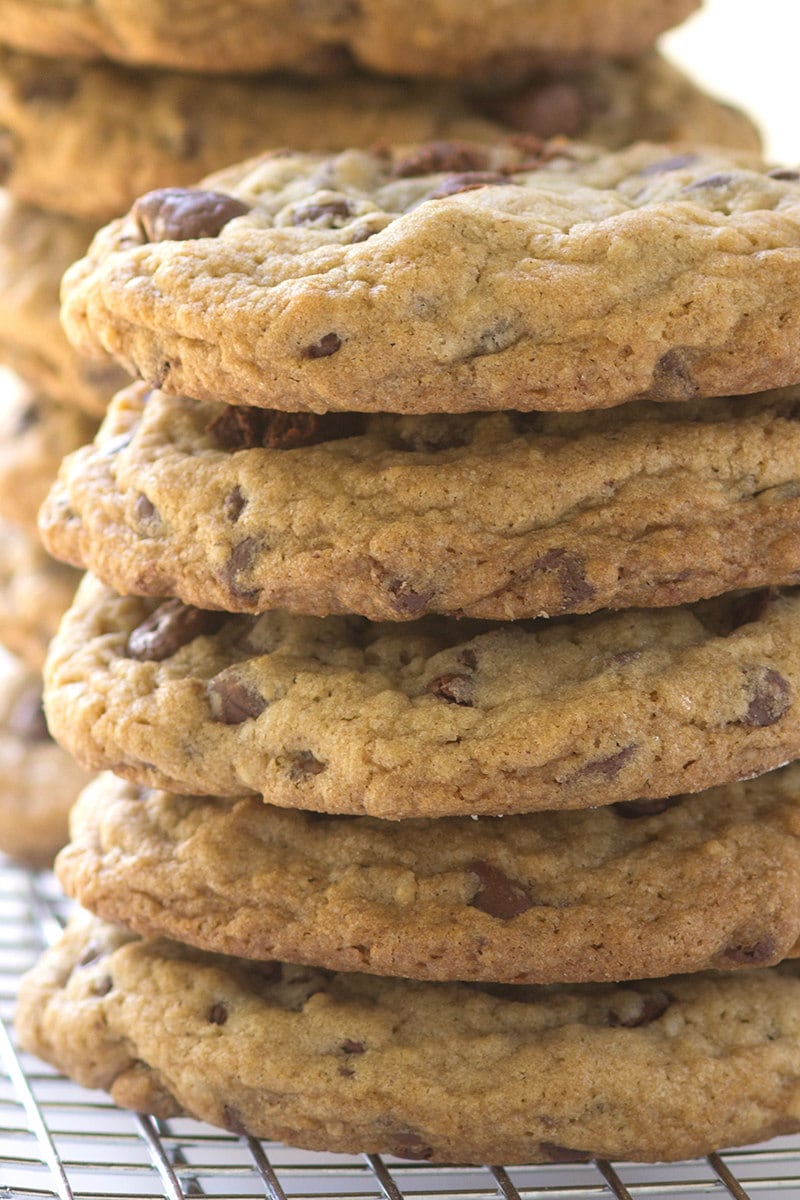 stack of Secret Ingredient Chocolate Chip Cookies