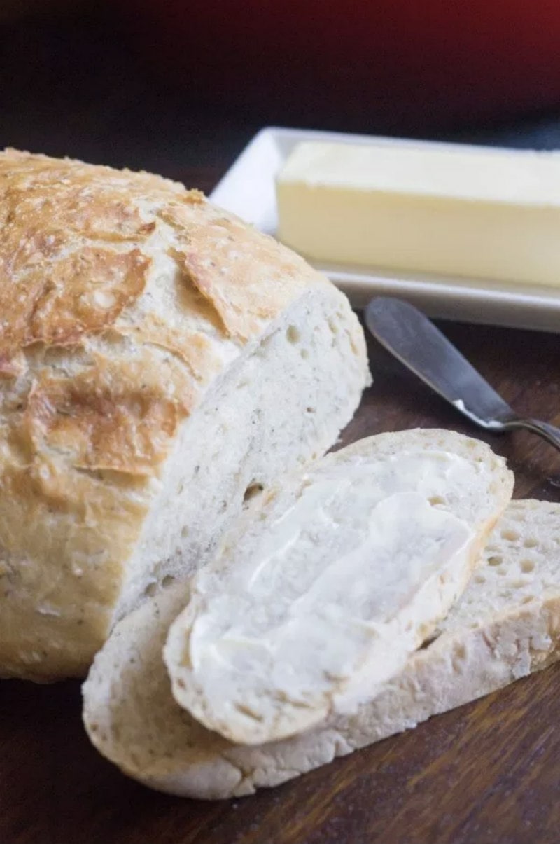 Dutch Oven Bread with Butter