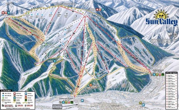 Bald Mountain Map in Sun Valley, Idaho