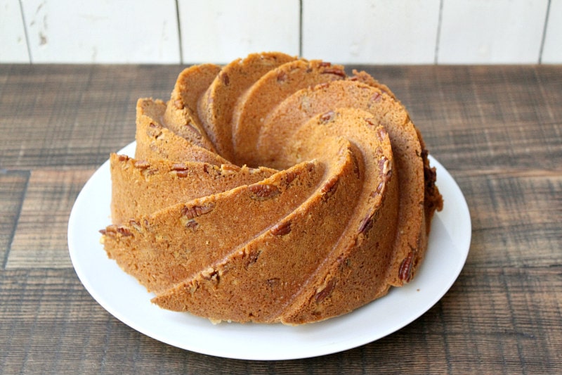 Irish Cream Bundt Cake fresh out of the pan