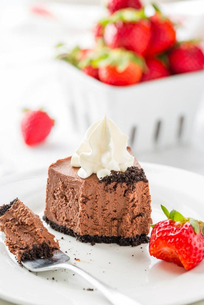 Bite of No Bake Baileys Chocolate Cheesecake