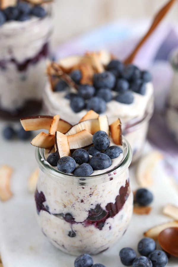 Toasted Coconut Blueberry Overnight Oats