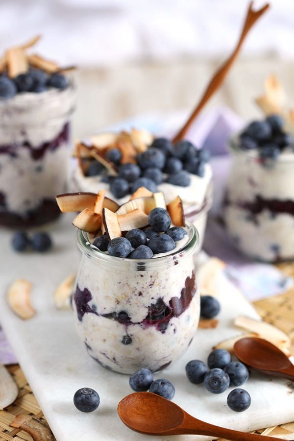 Toasted Coconut Blueberry Overnight Oats