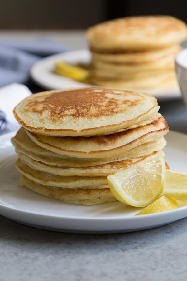 stack of lemon pancakes