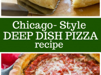 Pinterest Collage Image for Chicago Style Deep Dish Pizza