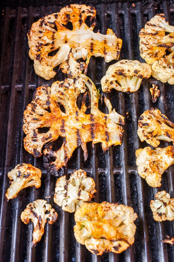 cauliflower steaks on the grill