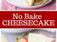 pinterest collage image for no bake cheesecake