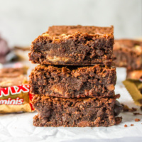 stack of three twix brownies