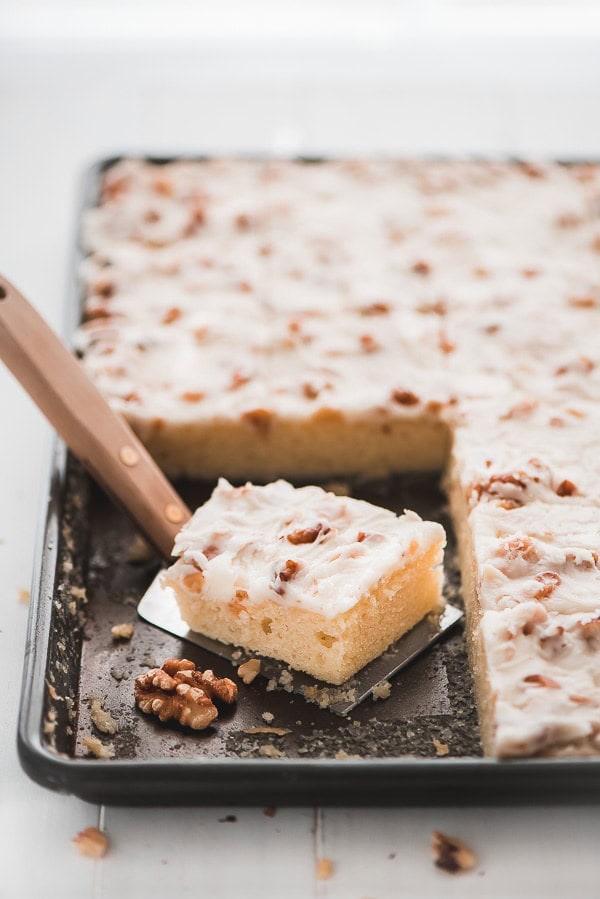 White Texas Sheet Cake - Cooking With Carlee