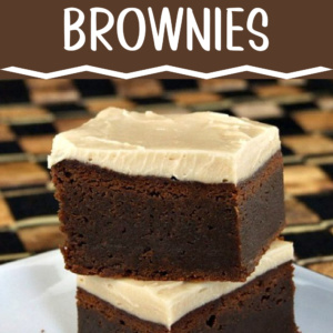 pinterest image for kahlua brownies