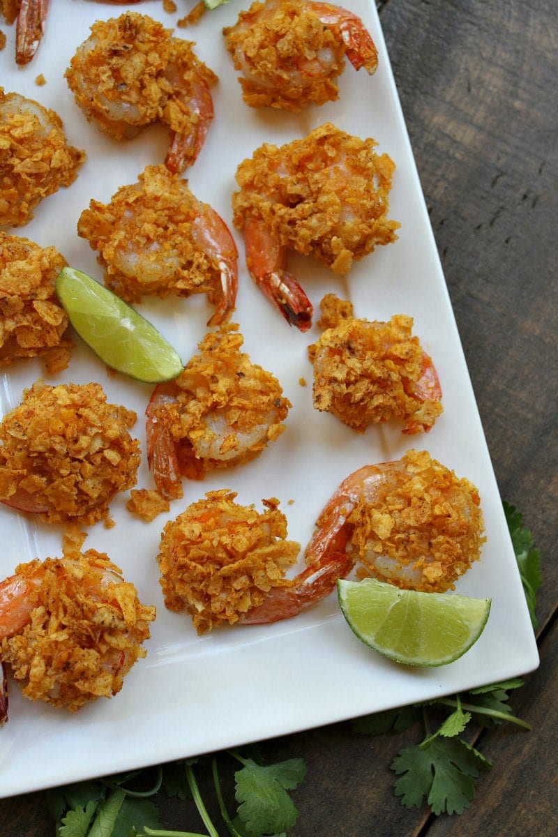 Crispy Baked Salsa Ranchera Shrimp with lime