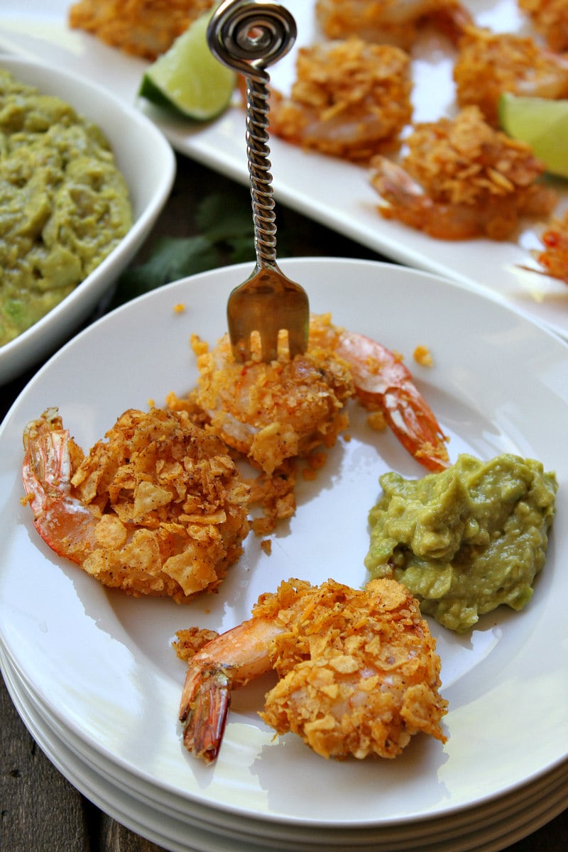 Crispy Baked Salsa Ranchera Shrimp with Guacamole