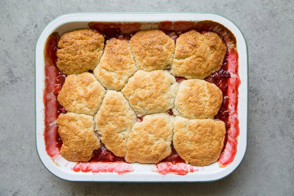 Strawberry rhubarb cobbler