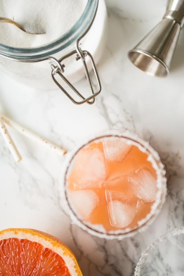 Overhead shot of a Paloma Cocktail