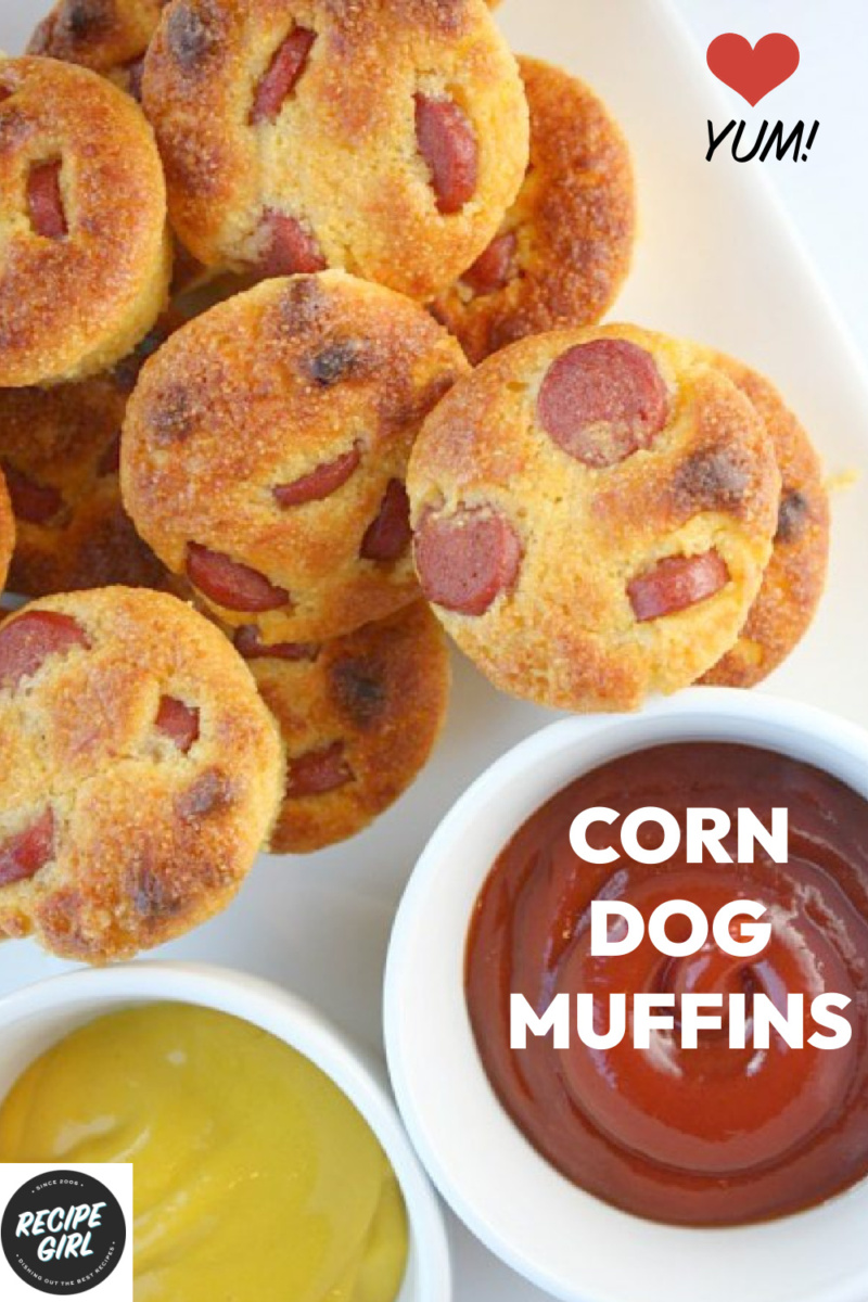 pinterest image for corn dog muffins